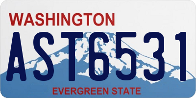 WA license plate AST6531