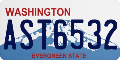 WA license plate AST6532
