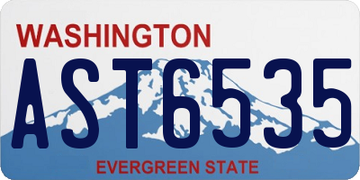 WA license plate AST6535
