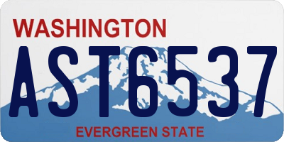 WA license plate AST6537