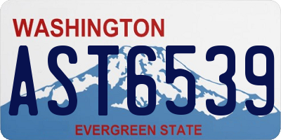 WA license plate AST6539