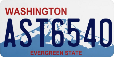 WA license plate AST6540