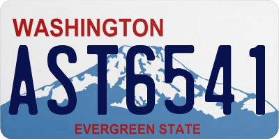 WA license plate AST6541