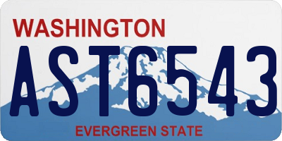 WA license plate AST6543