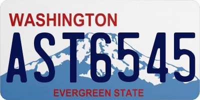 WA license plate AST6545