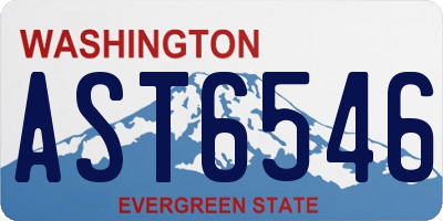 WA license plate AST6546
