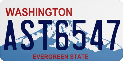 WA license plate AST6547