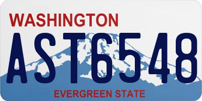 WA license plate AST6548