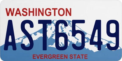 WA license plate AST6549