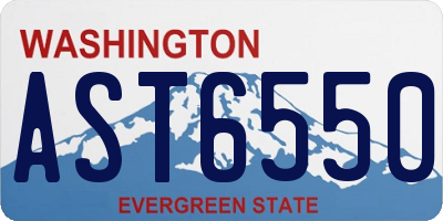 WA license plate AST6550