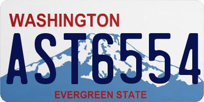 WA license plate AST6554