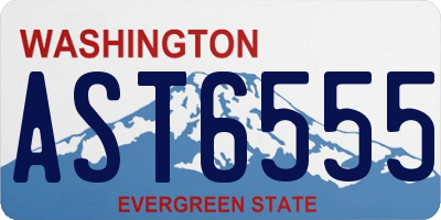 WA license plate AST6555