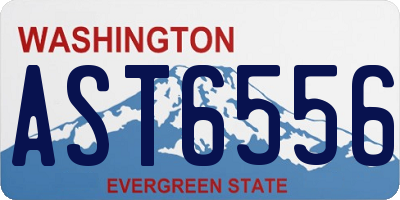 WA license plate AST6556