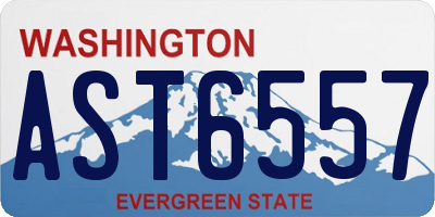 WA license plate AST6557