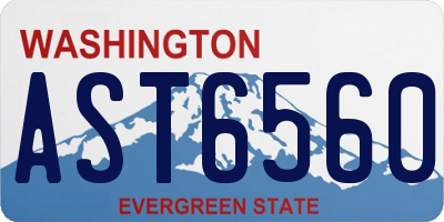 WA license plate AST6560