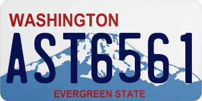 WA license plate AST6561