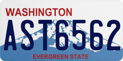 WA license plate AST6562