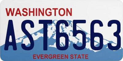 WA license plate AST6563