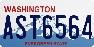 WA license plate AST6564