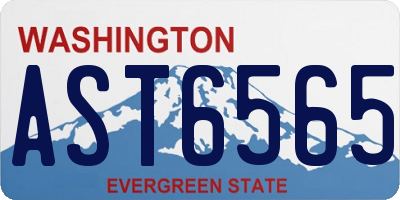WA license plate AST6565