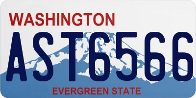 WA license plate AST6566