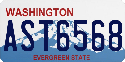 WA license plate AST6568