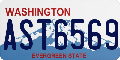 WA license plate AST6569