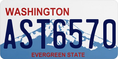 WA license plate AST6570