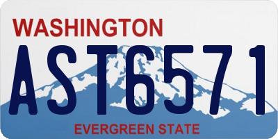 WA license plate AST6571
