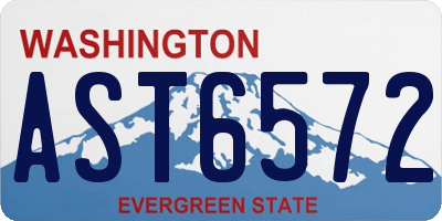 WA license plate AST6572