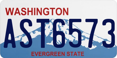 WA license plate AST6573
