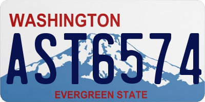 WA license plate AST6574