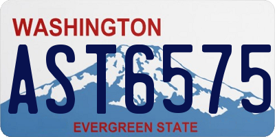 WA license plate AST6575