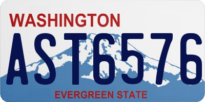 WA license plate AST6576