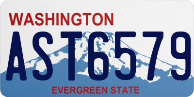 WA license plate AST6579