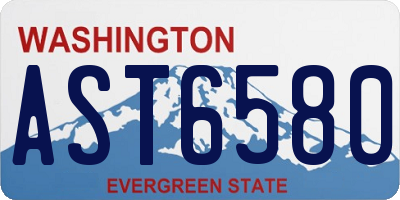 WA license plate AST6580