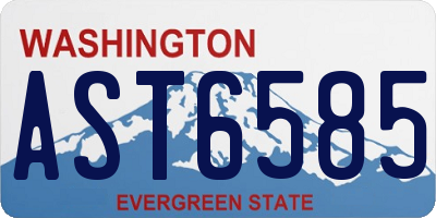 WA license plate AST6585