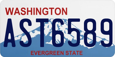 WA license plate AST6589