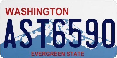WA license plate AST6590