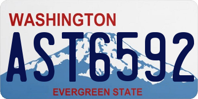 WA license plate AST6592
