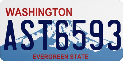 WA license plate AST6593