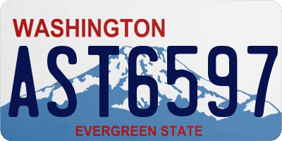 WA license plate AST6597