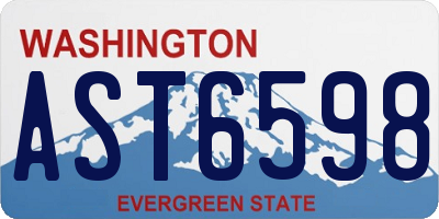 WA license plate AST6598