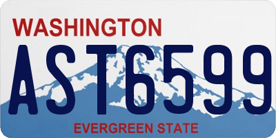 WA license plate AST6599