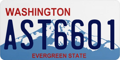 WA license plate AST6601