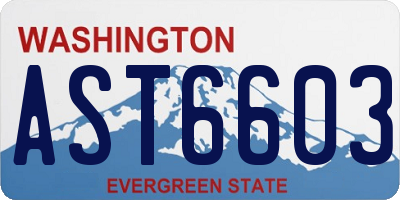WA license plate AST6603