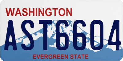 WA license plate AST6604