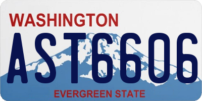 WA license plate AST6606