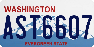 WA license plate AST6607