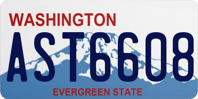 WA license plate AST6608